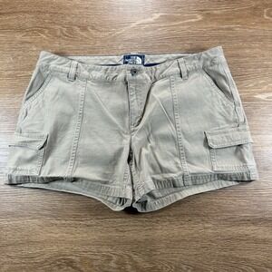 Women's The North Face Khaki Flat Front Shorts Pockets Size 12 Camping Hiking
